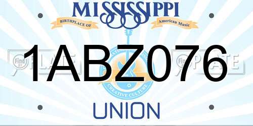 1ABZ076 Mississippi License Plate