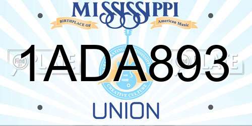 1ADA893 Mississippi License Plate