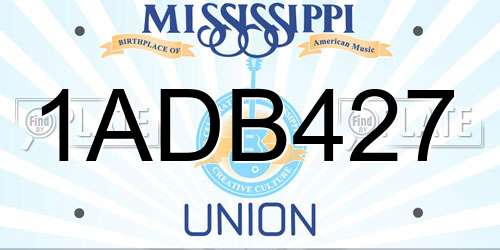 1ADB427 Mississippi License Plate