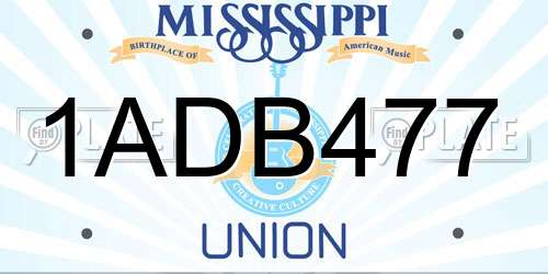 1ADB477 Mississippi License Plate