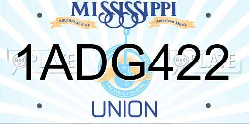 1ADG422 Mississippi License Plate