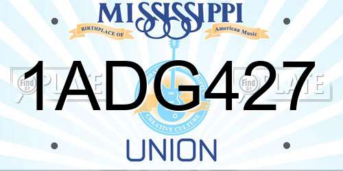 1ADG427 Mississippi License Plate