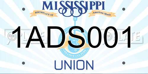 1ADS001 Mississippi License Plate
