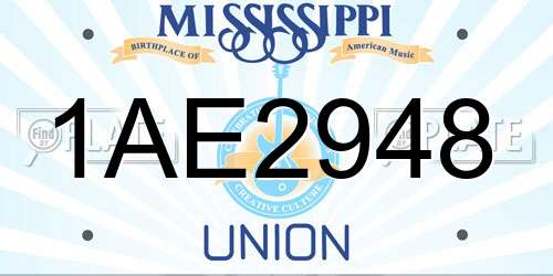 1AE2948 Mississippi License Plate