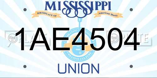 1AE4504 Mississippi License Plate