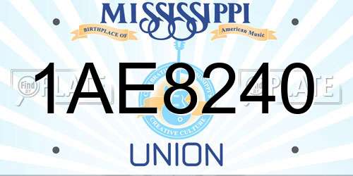 1AE8240 Mississippi License Plate