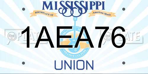 1AEA76 Mississippi License Plate