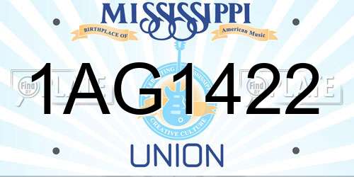1AG1422 Mississippi License Plate