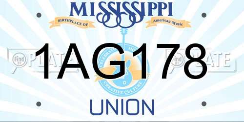 1AG178 Mississippi License Plate