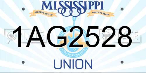 1AG2528 Mississippi License Plate