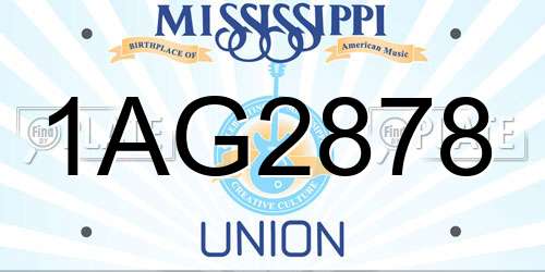 1AG2878 Mississippi License Plate