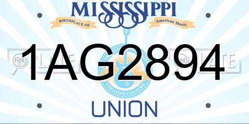 1AG2894 Mississippi License Plate