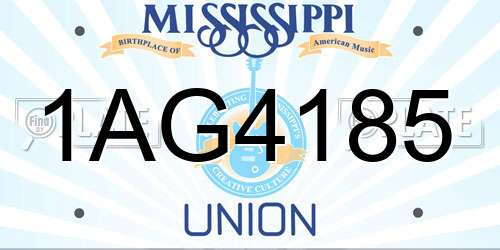 1AG4185 Mississippi License Plate