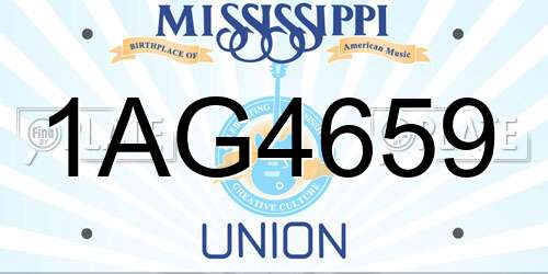 1AG4659 Mississippi License Plate