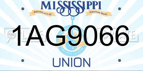1AG9066 Mississippi License Plate