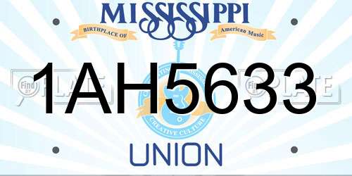 1AH5633 Mississippi License Plate