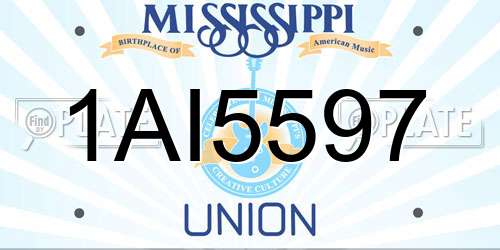 1AI5597 Mississippi License Plate