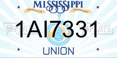 1AI7331 Mississippi License Plate