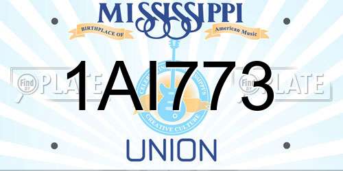 1AI773 Mississippi License Plate