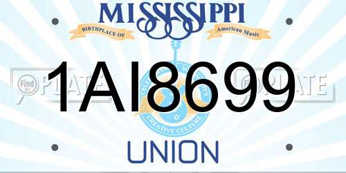 1AI8699 Mississippi License Plate