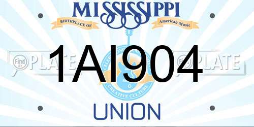 1AI904 Mississippi License Plate