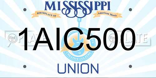 1AIC500 Mississippi License Plate