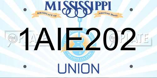 1AIE202 Mississippi License Plate