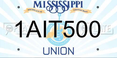 1AIT500 Mississippi License Plate