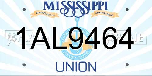 1AL9464 Mississippi License Plate