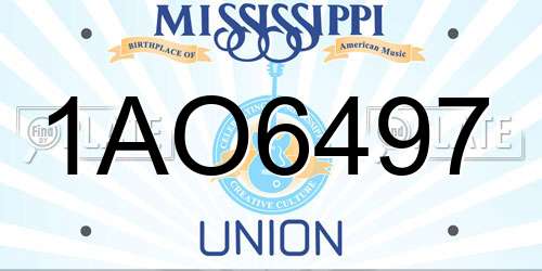 1AO6497 Mississippi License Plate