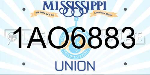 1AO6883 Mississippi License Plate