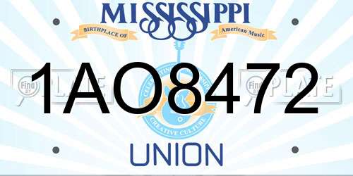 1AO8472 Mississippi License Plate