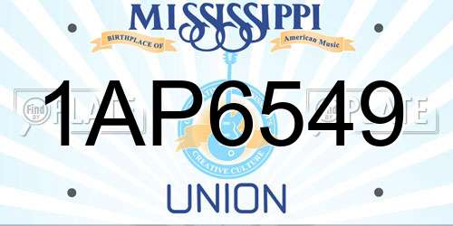 1AP6549 Mississippi License Plate