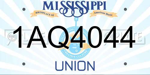 1AQ4044 Mississippi License Plate