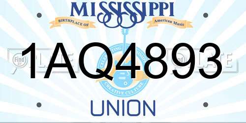 1AQ4893 Mississippi License Plate
