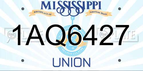 1AQ6427 Mississippi License Plate
