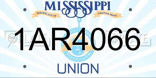 1AR4066 Mississippi License Plate
