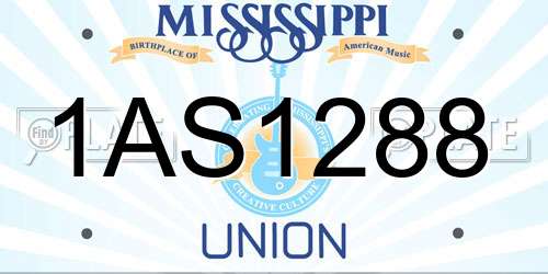 1AS1288 Mississippi License Plate