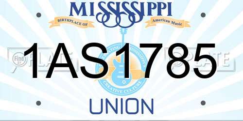 1AS1785 Mississippi License Plate
