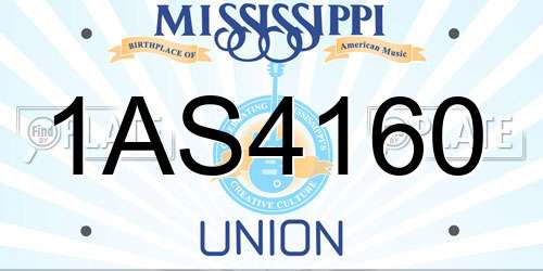 1AS4160 Mississippi License Plate