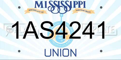 1AS4241 Mississippi License Plate