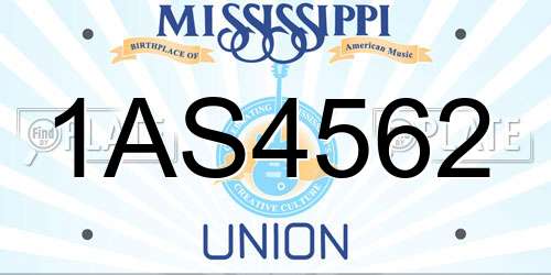 1AS4562 Mississippi License Plate