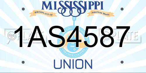 1AS4587 Mississippi License Plate