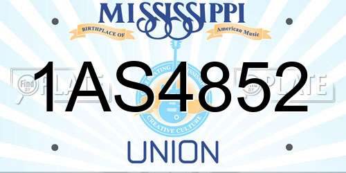 1AS4852 Mississippi License Plate