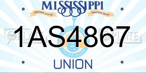 1AS4867 Mississippi License Plate