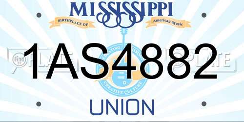 1AS4882 Mississippi License Plate