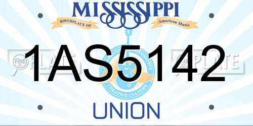 1AS5142 Mississippi License Plate