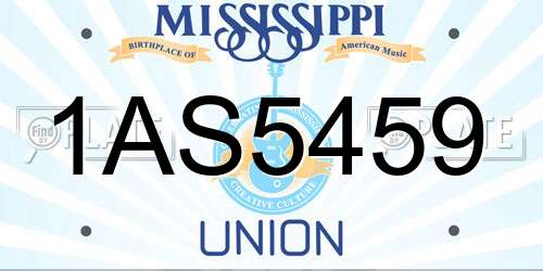 1AS5459 Mississippi License Plate