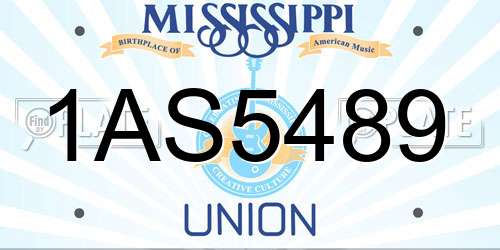 1AS5489 Mississippi License Plate