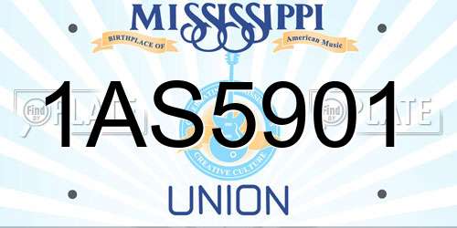 1AS5901 Mississippi License Plate